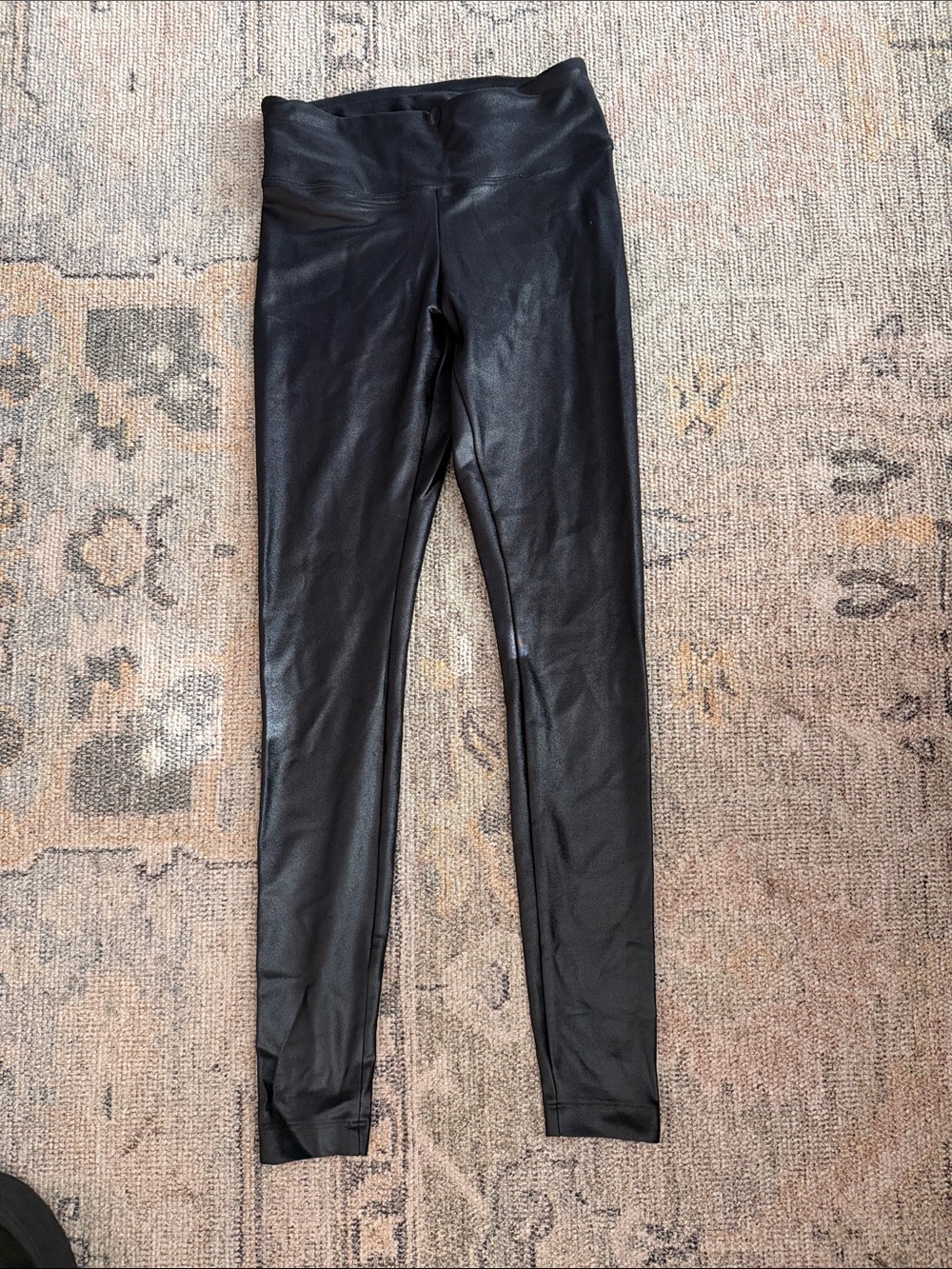 Koral Black Faux-Leather Leggings-Made in USA